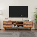 Mobile TV in stile vintage marrone/nero con 4 cassetti e 2 ripiani, adatto per TV fino a 60 pollici