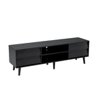 Mobile TV in stile vintage marrone/nero con 4 cassetti e 2 ripiani, adatto per TV fino a 60 pollici