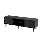 Mobile TV in stile vintage marrone/nero con 4 cassetti e 2 ripiani, adatto per TV fino a 60 pollici