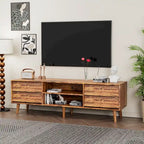 Mobile TV in stile vintage marrone/nero con 4 cassetti e 2 ripiani, adatto per TV fino a 60 pollici