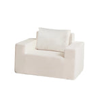 Poltrona singola in rovere bianco americano con cuscino