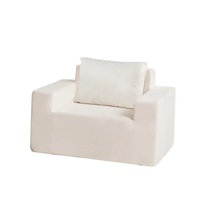 Poltrona singola in rovere bianco americano con cuscino