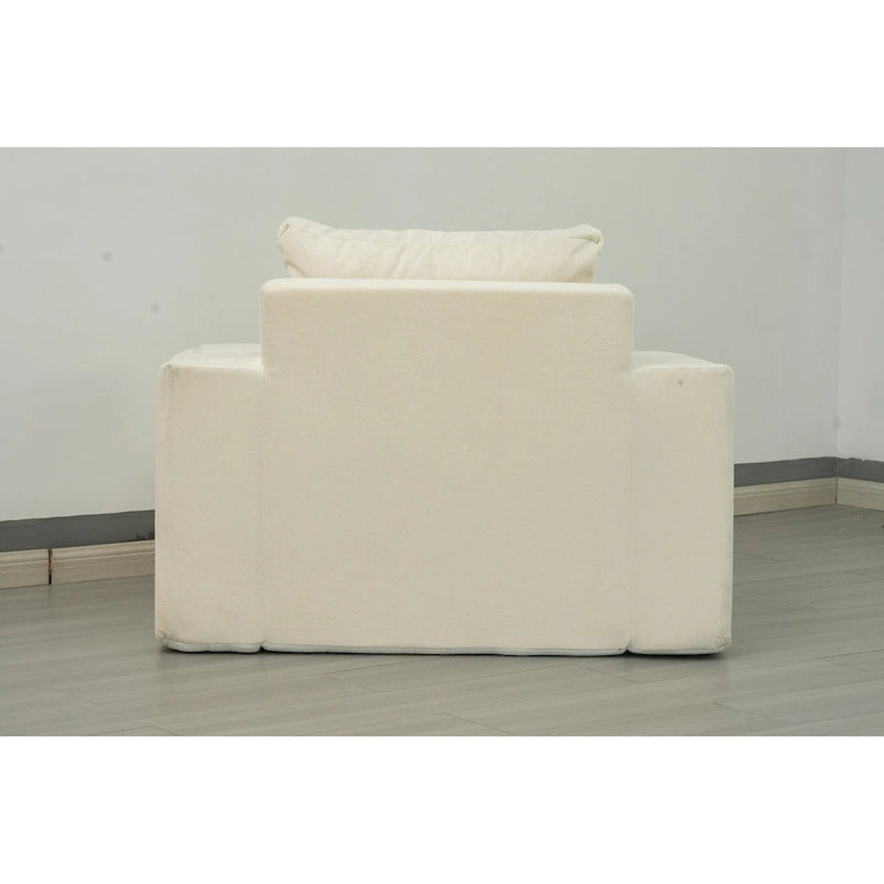 Poltrona singola in rovere bianco americano con cuscino