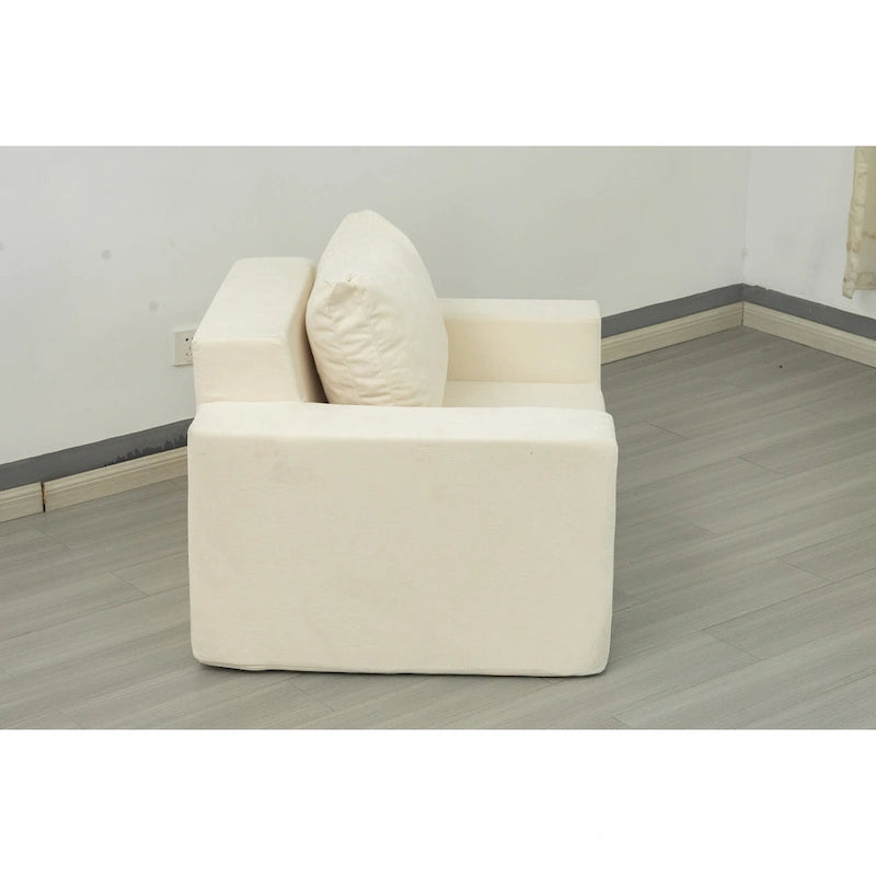 Poltrona singola in rovere bianco americano con cuscino