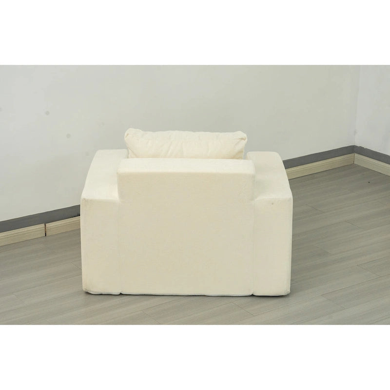 Poltrona singola in rovere bianco americano con cuscino