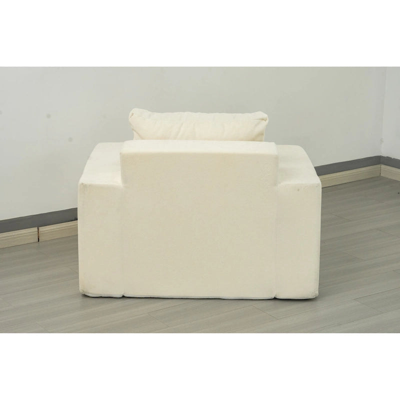 Poltrona singola in rovere bianco americano con cuscino