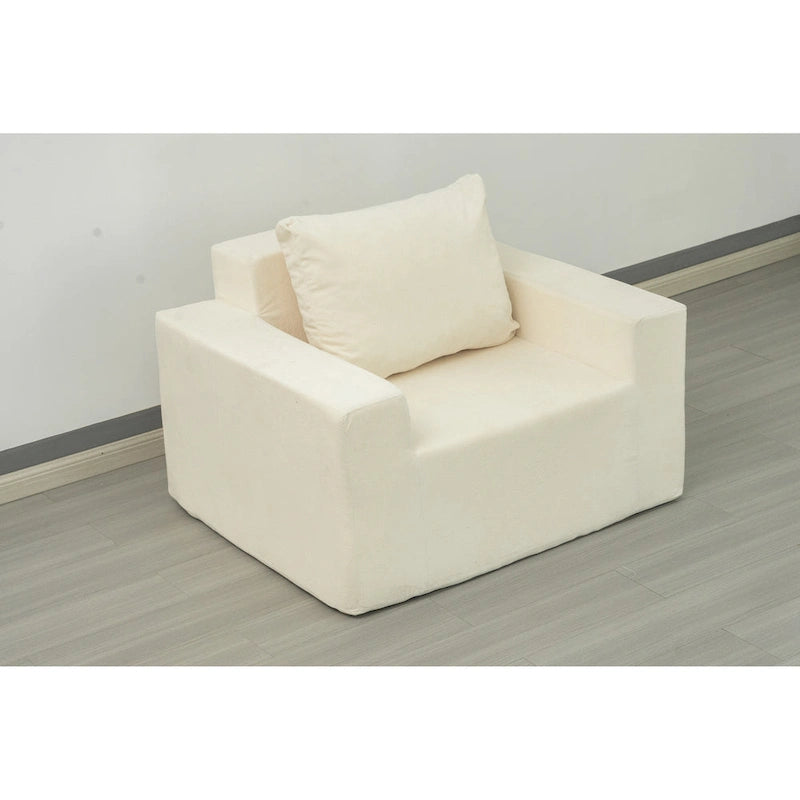 Poltrona singola in rovere bianco americano con cuscino