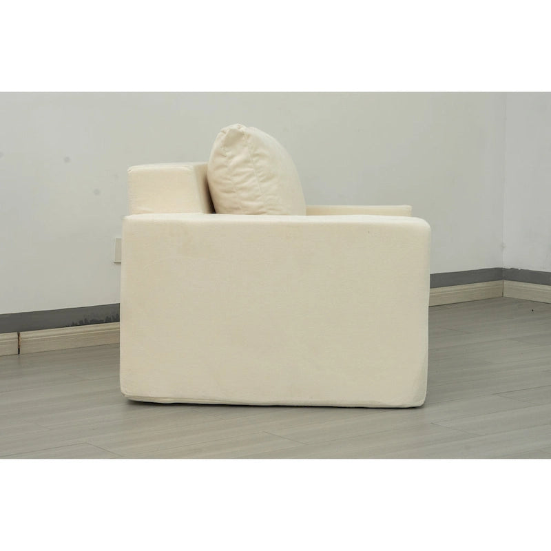 Poltrona singola in rovere bianco americano con cuscino