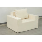 Poltrona singola in rovere bianco americano con cuscino