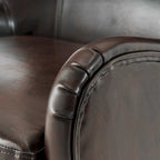 Poltrona di design con schienale alto e gambe in betulla, seduta singola (blu navy / antracite / marrone)