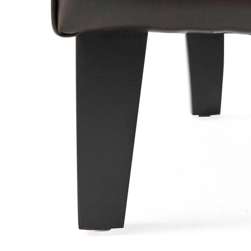 Poltrona di design con schienale alto e gambe in betulla, seduta singola (blu navy / antracite / marrone)