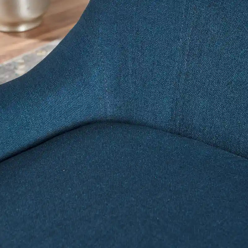 Poltrona di design con schienale alto e gambe in betulla, seduta singola (blu navy / antracite / marrone)