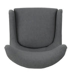 Poltrona di design con schienale alto e gambe in betulla, seduta singola (blu navy / antracite / marrone)