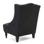 Poltrona Chesterfield Club con Schienale Alto, in Tessuto Grigio Antracite, Singola