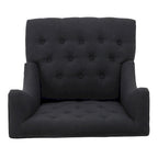 Poltrona Chesterfield Club con Schienale Alto, in Tessuto Grigio Antracite, Singola