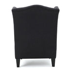 Poltrona Chesterfield Club con Schienale Alto, in Tessuto Grigio Antracite, Singola
