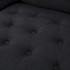 Poltrona Chesterfield Club con Schienale Alto, in Tessuto Grigio Antracite, Singola