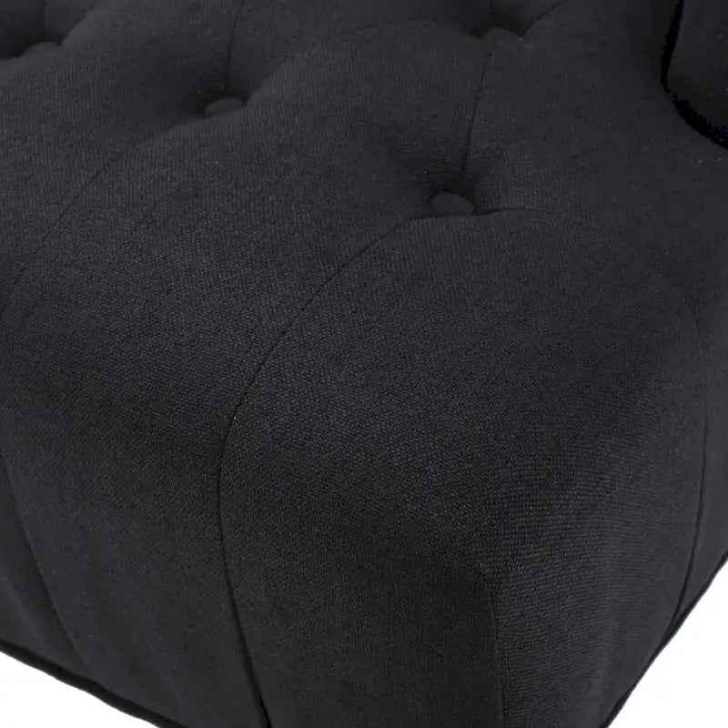 Poltrona Chesterfield Club con Schienale Alto, in Tessuto Grigio Antracite, Singola