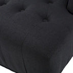 Poltrona Chesterfield Club con Schienale Alto, in Tessuto Grigio Antracite, Singola