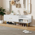 Panca Contenitore Portascarpe Imbottita Bianca / Azzurra / Blu Scuro / Grigia / Bianco Antico con Scomparto Nascosto, Posto Singolo