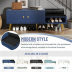 Panca Contenitore Portascarpe Imbottita Bianca / Azzurra / Blu Scuro / Grigia / Bianco Antico con Scomparto Nascosto, Posto Singolo
