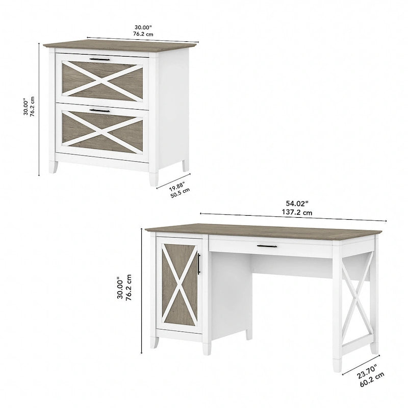 Scrivania per computer da 54" con cassettiera a 2 cassetti, vari colori, monoposto