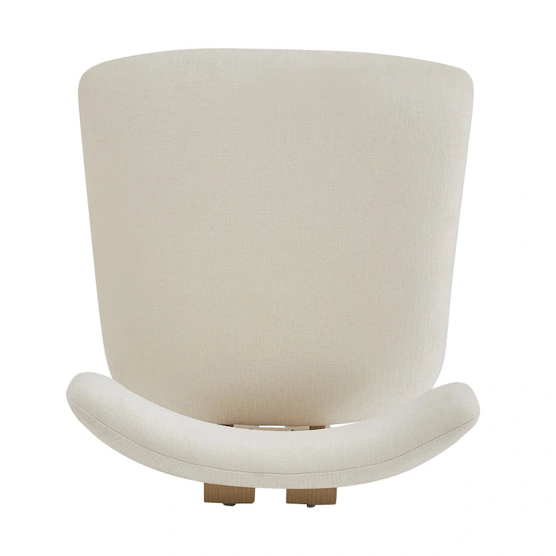 Set da pranzo 7 pezzi Beige+Marrone per 6 persone, sedie in tessuto e tavolo in legno di acacia