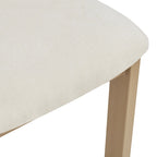 Set da pranzo 7 pezzi Beige+Marrone per 6 persone, sedie in tessuto e tavolo in legno di acacia