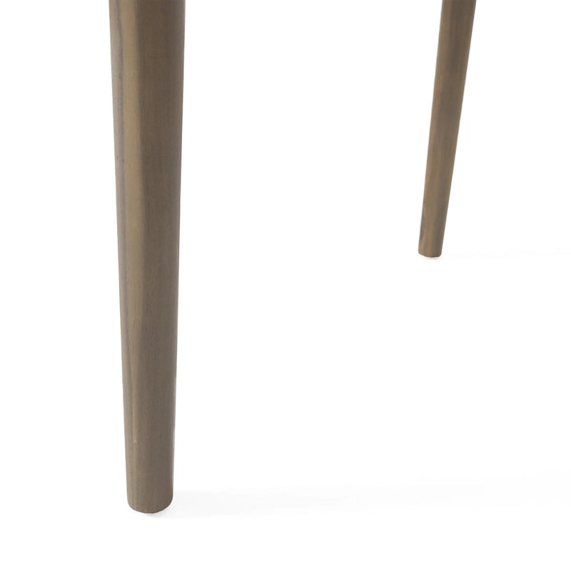 Set da pranzo 7 pezzi Beige+Marrone per 6 persone, sedie in tessuto e tavolo in legno di acacia