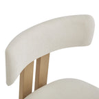 Set da pranzo 7 pezzi Beige+Marrone per 6 persone, sedie in tessuto e tavolo in legno di acacia