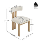 Set da pranzo 7 pezzi Beige+Marrone per 6 persone, sedie in tessuto e tavolo in legno di acacia