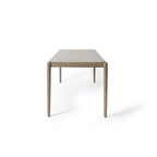 Set da pranzo 7 pezzi Beige+Marrone per 6 persone, sedie in tessuto e tavolo in legno di acacia