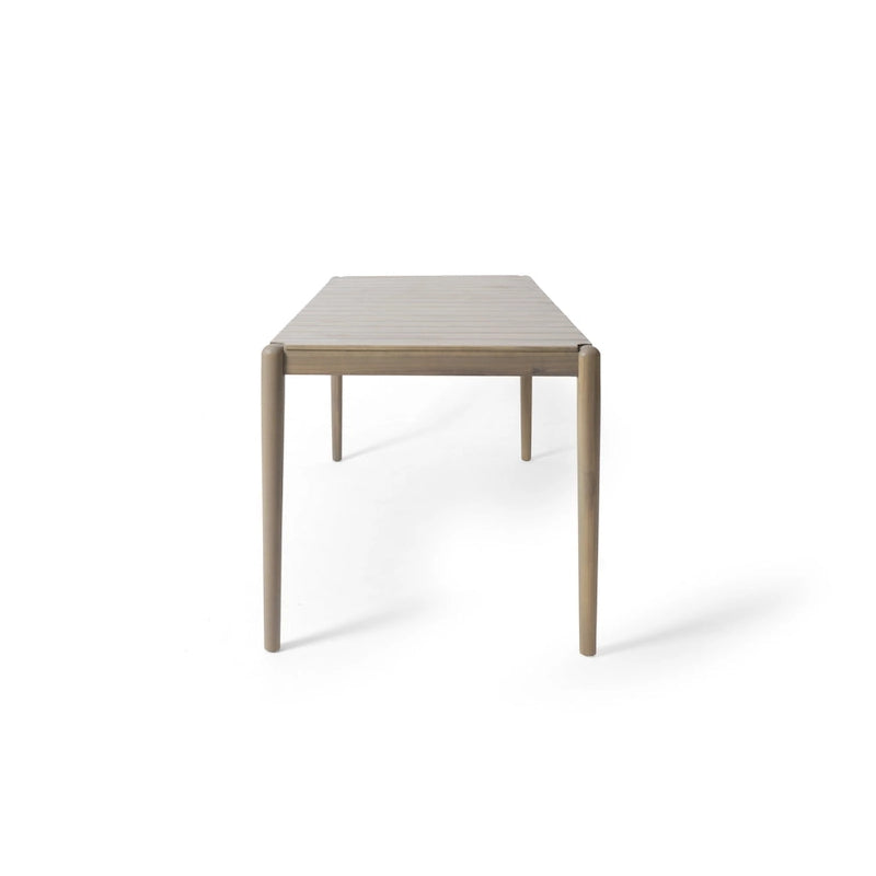 Set da pranzo 7 pezzi Beige+Marrone per 6 persone, sedie in tessuto e tavolo in legno di acacia