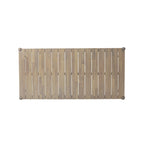 Set da pranzo 7 pezzi Beige+Marrone per 6 persone, sedie in tessuto e tavolo in legno di acacia