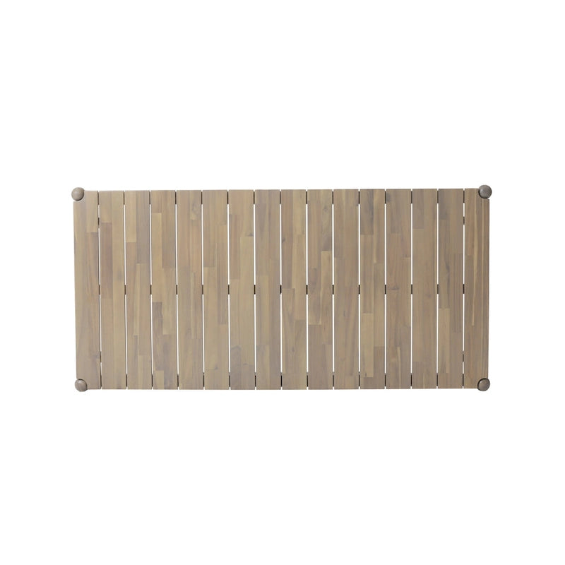 Set da pranzo 7 pezzi Beige+Marrone per 6 persone, sedie in tessuto e tavolo in legno di acacia