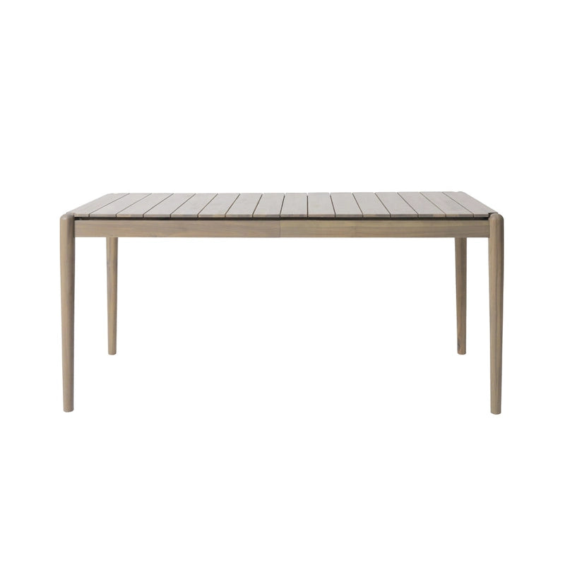 Set da pranzo 7 pezzi Beige+Marrone per 6 persone, sedie in tessuto e tavolo in legno di acacia