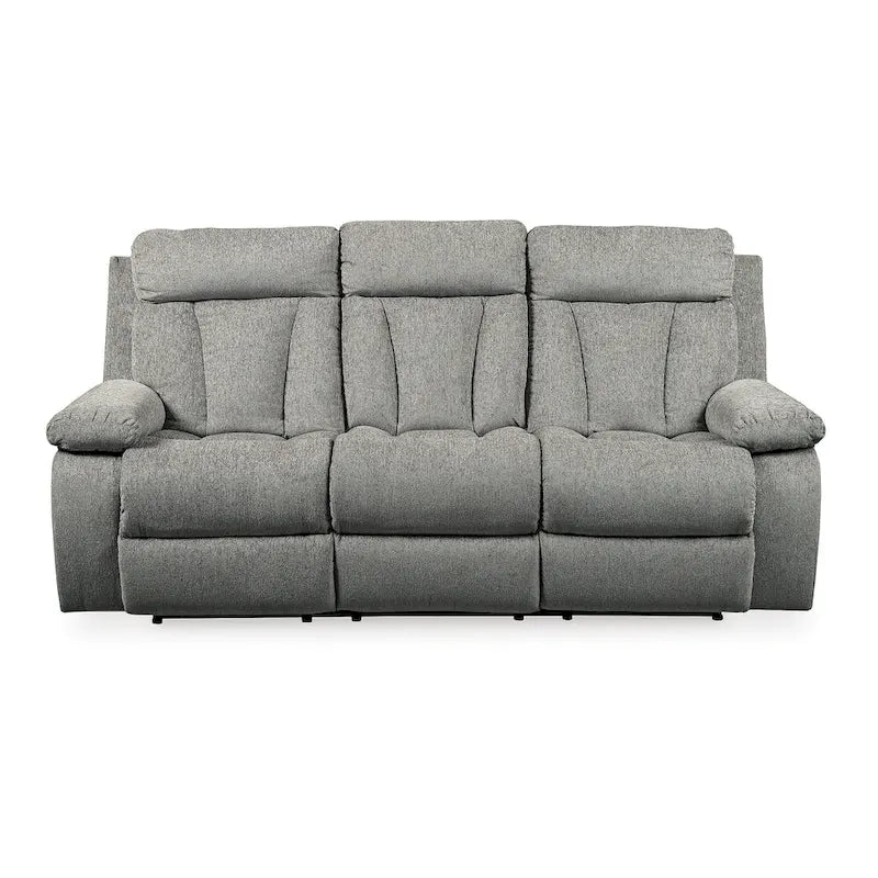 Set reclinabile a 3 pezzi grigio chiaro (divano + divanetto a due posti + poltrona reclinabile a dondolo)