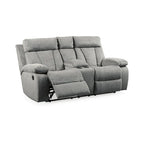 Set reclinabile a 3 pezzi grigio chiaro (divano + divanetto a due posti + poltrona reclinabile a dondolo)