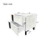 Letto matrimoniale Queen bianco lucido con illuminazione a LED e 2 comodini, per 1-2 persone