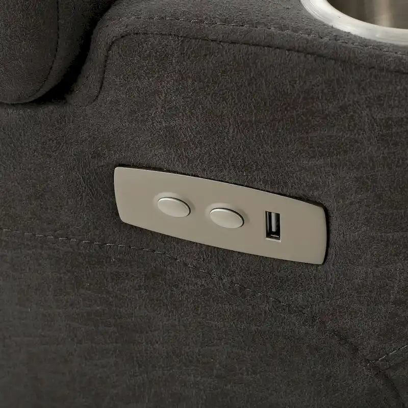 Poltrona reclinabile elettrica Slate con portabicchieri, porta USB e vano portaoggetti nel bracciolo, singola
