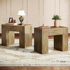 31.5  Farmhouse End Side Table, Mid-Century Modern Sofa Side Table with Wooden Pedestal