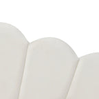 Daybed in Velluto Rosa, Dimensioni Matrimoniali, con Letto Estraibile, Schienale a Conchiglia, 2 Posti Letto