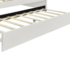 Daybed in Velluto Rosa, Dimensioni Matrimoniali, con Letto Estraibile, Schienale a Conchiglia, 2 Posti Letto
