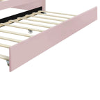 Daybed in Velluto Rosa, Dimensioni Matrimoniali, con Letto Estraibile, Schienale a Conchiglia, 2 Posti Letto