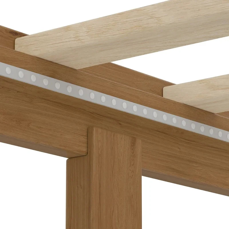Letto matrimoniale Natural Pine Queen con base a doghe, Per 2 persone