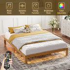 Letto matrimoniale Natural Pine Queen con base a doghe, Per 2 persone