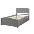 Letto a Piattaforma Singolo con 2 Cassetti Contenitore – Grigio / Bianco / Espresso, 1 Posto