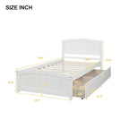 Letto a Piattaforma Singolo con 2 Cassetti Contenitore – Grigio / Bianco / Espresso, 1 Posto
