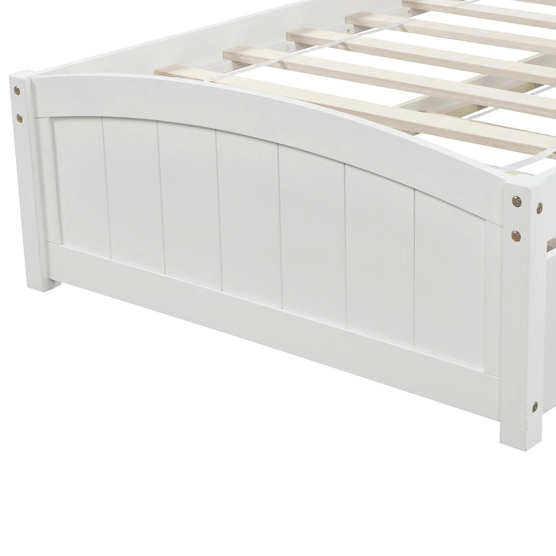 Letto a Piattaforma Singolo con 2 Cassetti Contenitore – Grigio / Bianco / Espresso, 1 Posto
