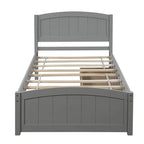 Letto a Piattaforma Singolo con 2 Cassetti Contenitore – Grigio / Bianco / Espresso, 1 Posto